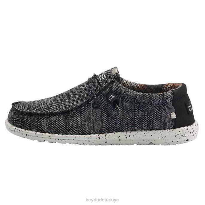 Hey Dude ayakkabı siyah beyaz erkekler Wally sox 82XX335