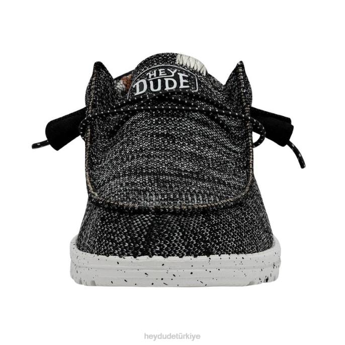 Hey Dude ayakkabı siyah beyaz erkekler wally sox dikiş geniş 82XX370