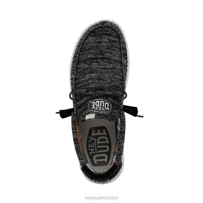 Hey Dude ayakkabı siyah beyaz erkekler wally sox dikiş geniş 82XX370