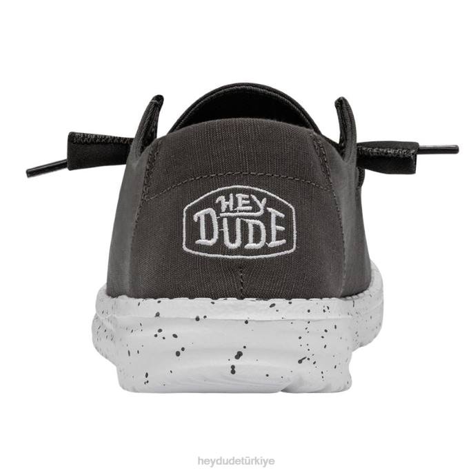 Hey Dude ayakkabı koyu gri erkekler wendy şantuk tuval 82XX27