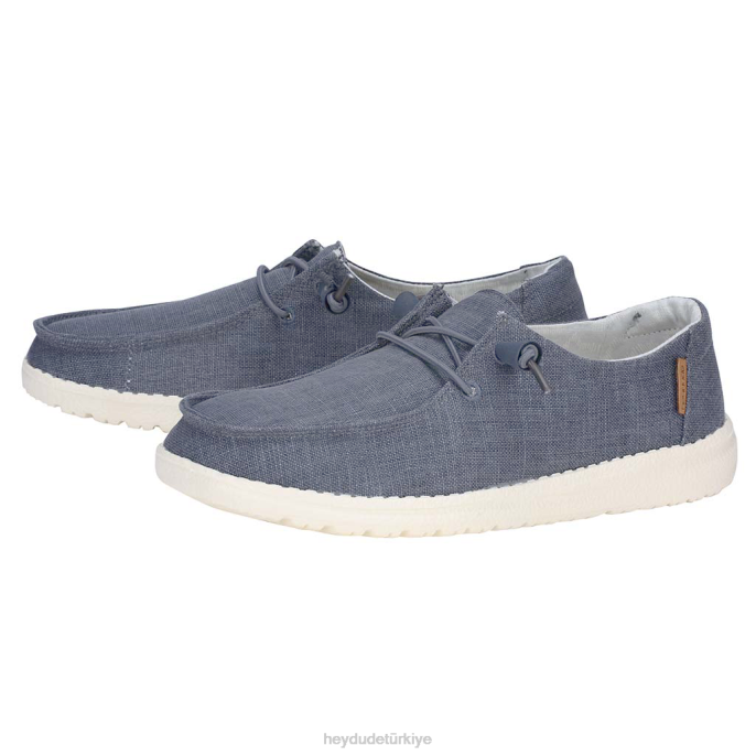 Hey Dude ayakkabı lacivert beyaz erkekler wendy chambray 82XX100
